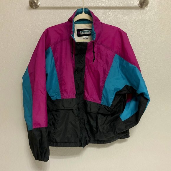 Super 90s Purple and Black Windbreaker Jacket -‎ Size Unisex Medium - Picture 1 of 11